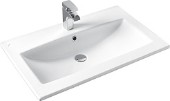 Акватон Тумба под раковину Бостон 75 белая глянцевая, дуб эврика – фотография-5